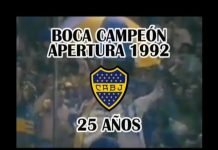 25 años de Boca Campeón Apertura 1992