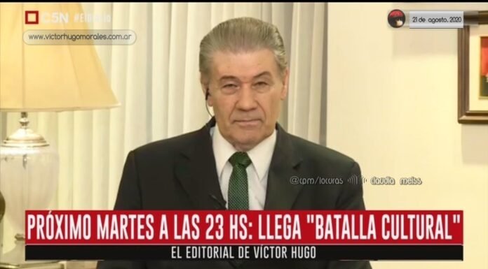 Editorial de Víctor Hugo Morales en «El Diario»; C5N | Viernes 21 de Agosto de 2020.-