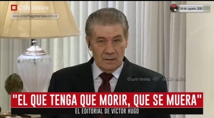 Editorial de Víctor Hugo Morales en «El Diario»; C5N | Lunes 24 de Agosto de 2020.-