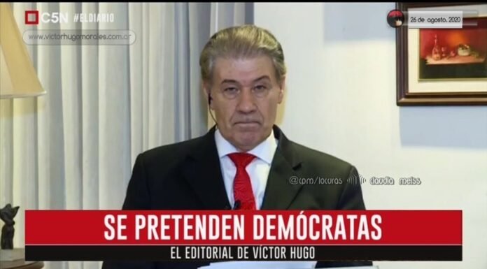 Editorial de Víctor Hugo Morales en «El Diario»; C5N | Miércoles 26 de Agosto de 2020.-