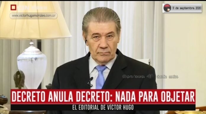 Editorial de Víctor Hugo Morales en «El Diario»; C5N | Viernes 11 de Septiembre de 2020.-