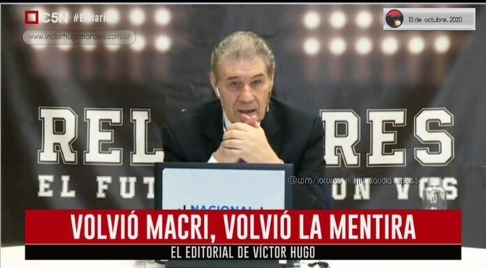 Editorial de Víctor Hugo Morales en «El Diario»; C5N | Martes 13 de Octubre de 2020.-